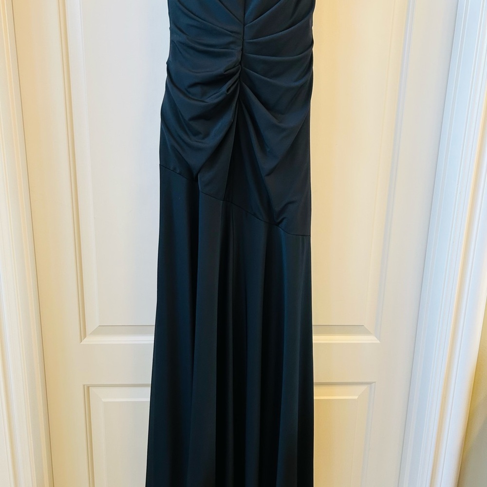 Black Ruched Maxi Dress - Elegant Evening Gown or Mother of Bride dress